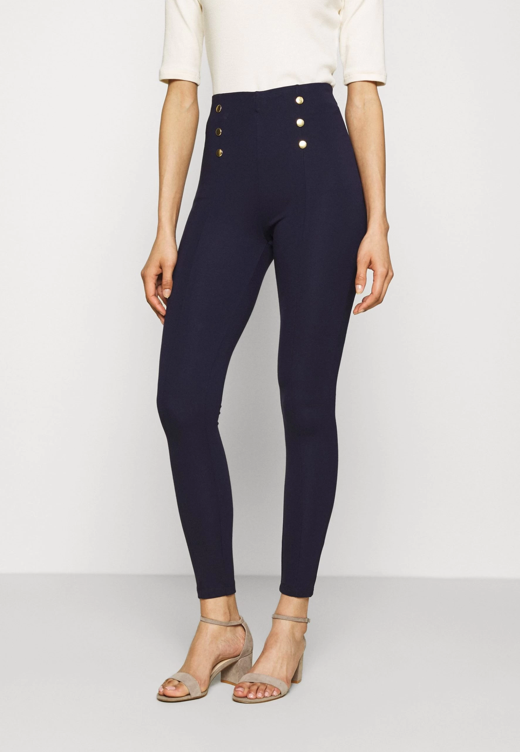 Anna Field Punto Leggings With Button DetailLeggingsDark Blue Donna Pantaloni AN621A04X-K11 1 Anna Field Punto Leggings With Button DetailLeggingsDark Blue Donna Pantaloni AN621A04X-K11